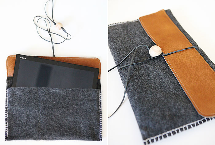 #DIY #laptop felt leather #bag