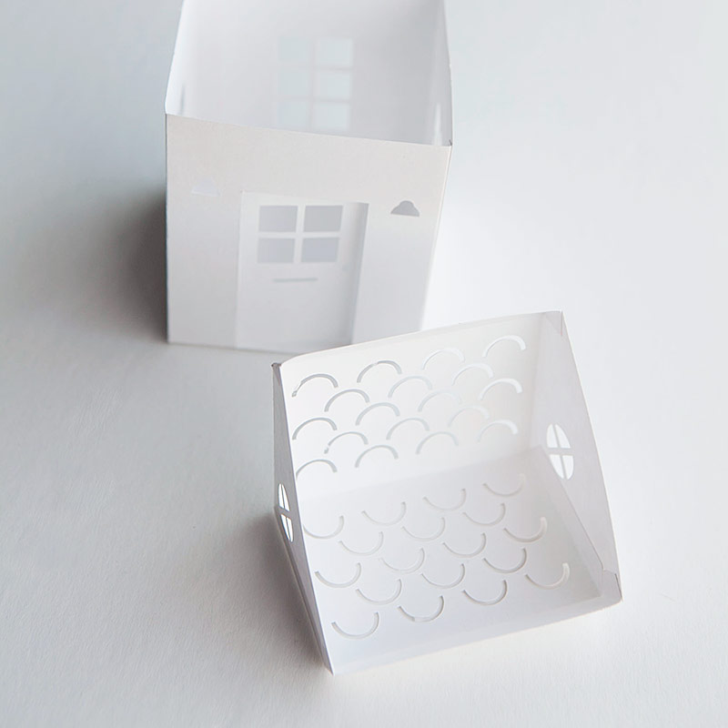 Tea light paper house with free download template and svg