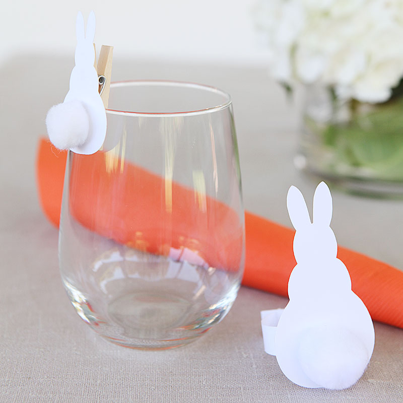 Easter bunny napkin ring glass clip