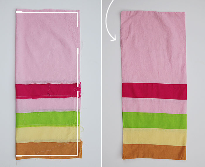 Striped cotton drawstring gift bags for kids
