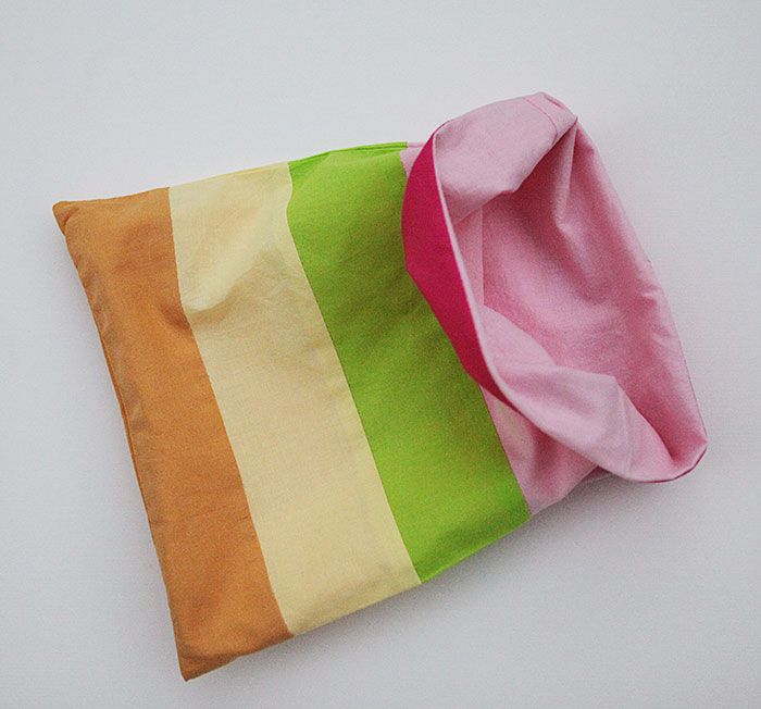 Striped cotton drawstring gift bags for kids