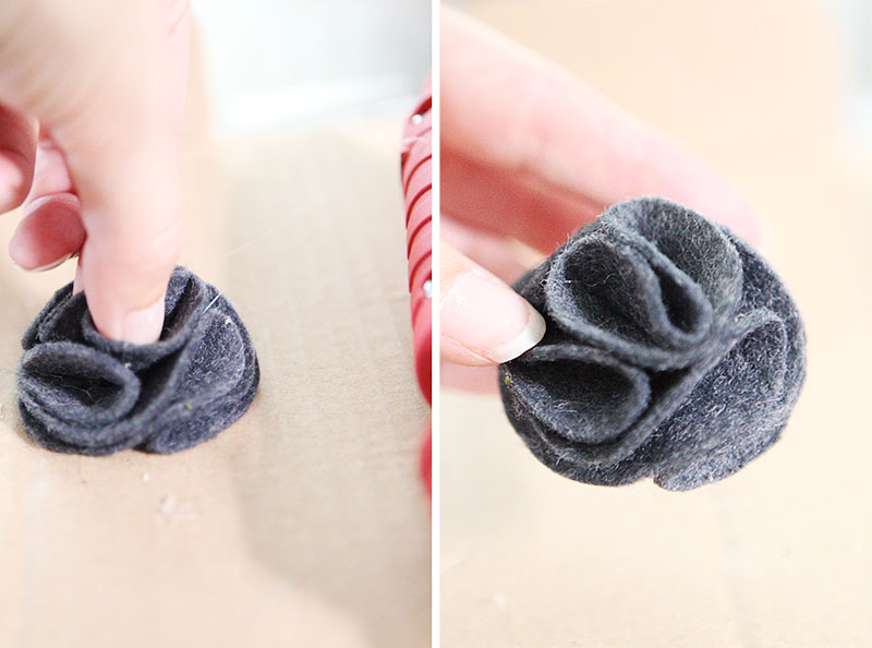 felt flower napkin ring