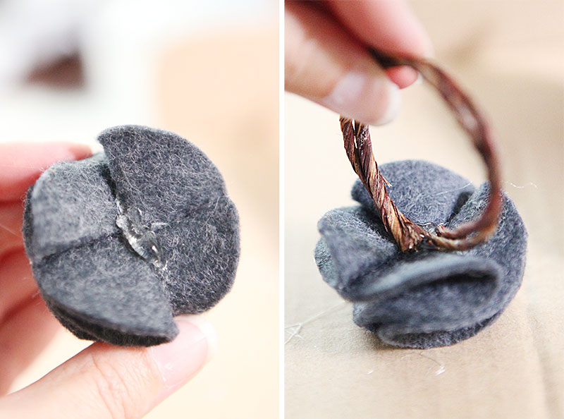 felt flower napkin ring