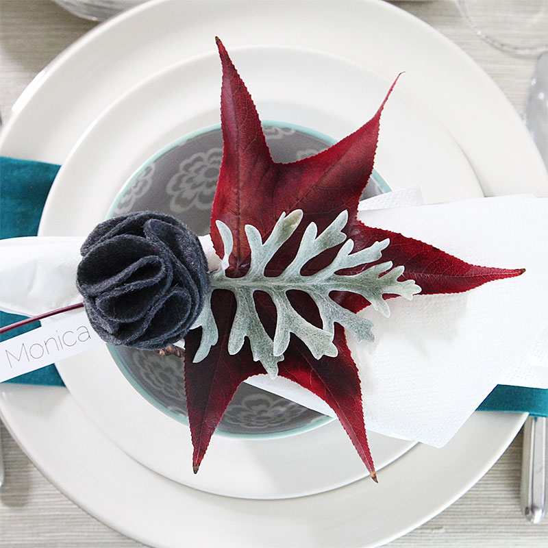 felt flower napkin ring