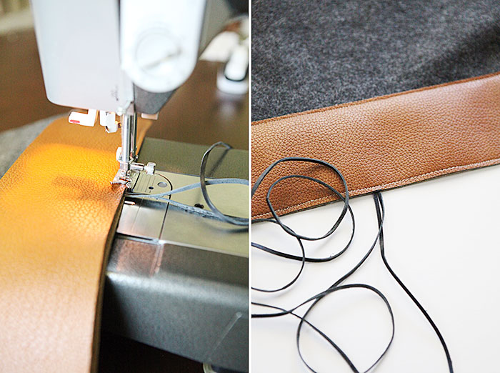 #DIY #laptop felt leather #bag