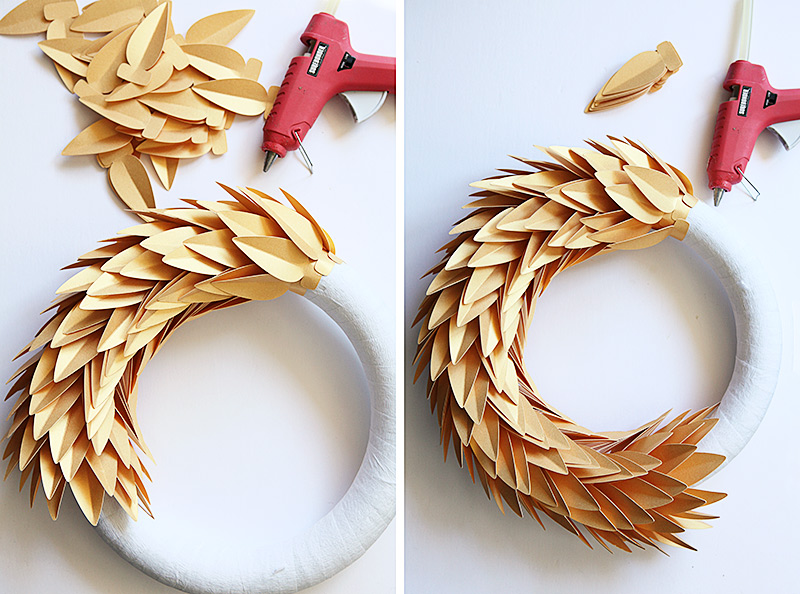 Gold leaf wreath with free download