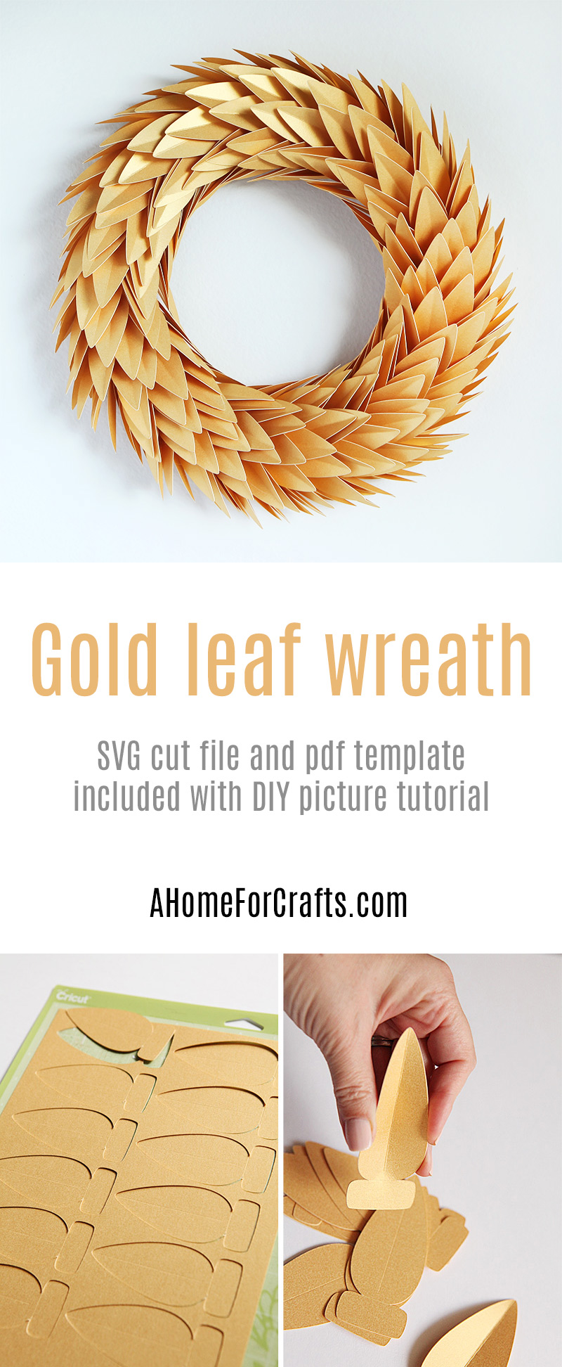 Gold leaf wreath with free download