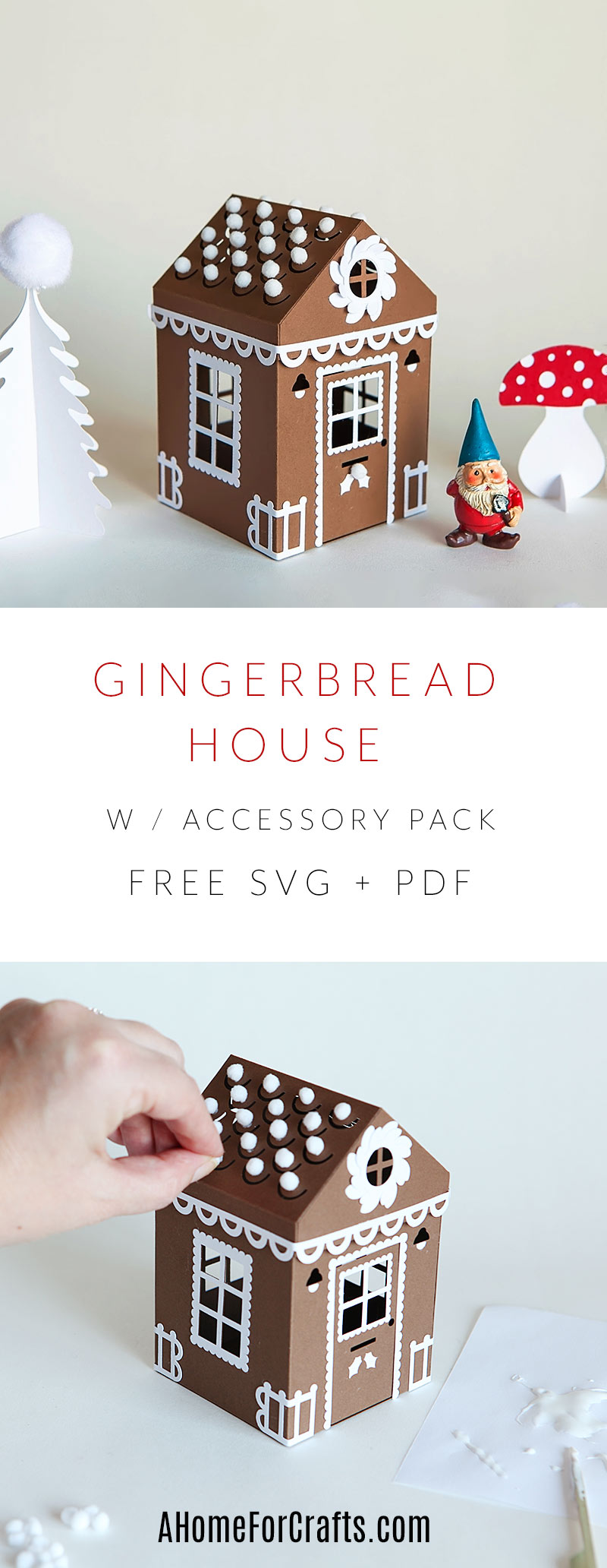 Gingerbread house accessory pack with free download pdf and svg