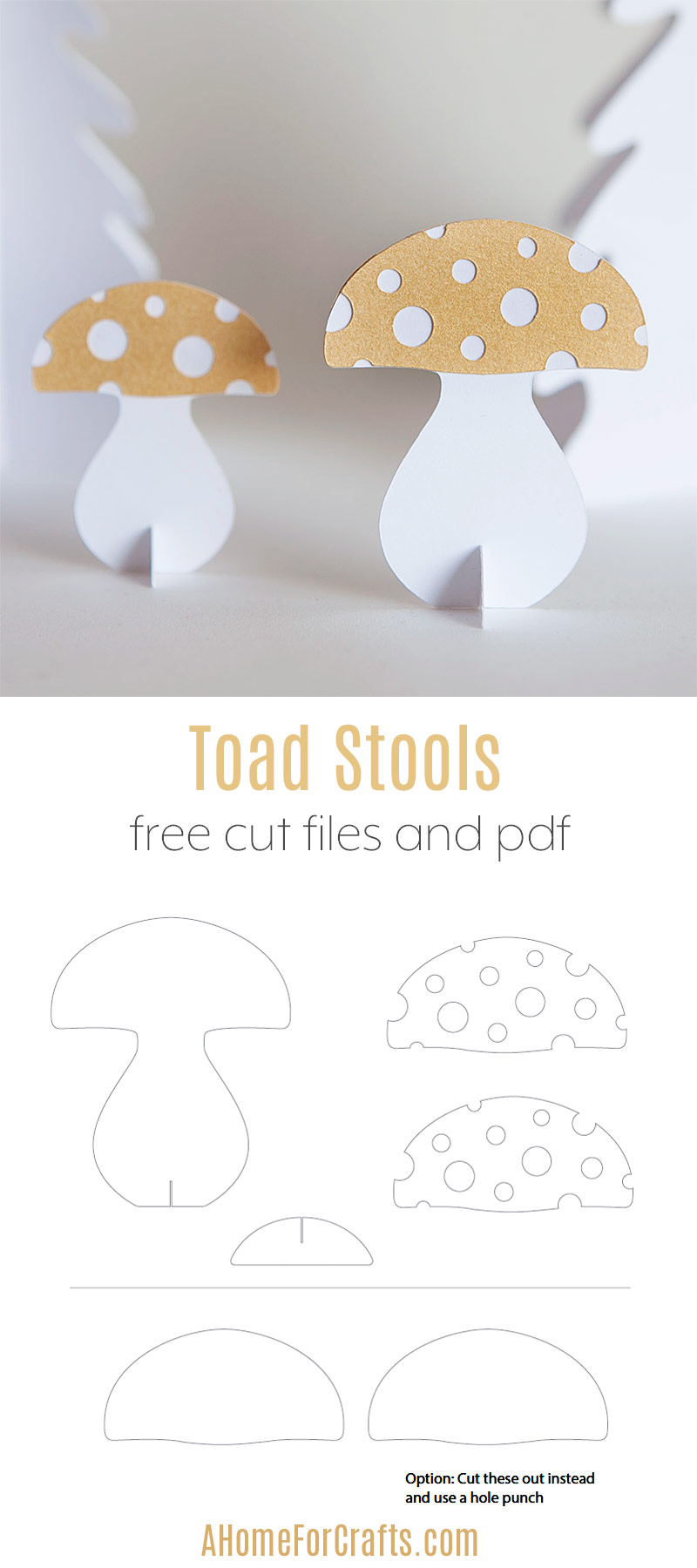 Make these charming toad stools a staple in your Christmas decor - free printable and cut files