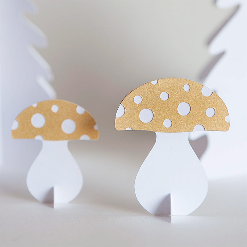 Make these charming toad stools a staple in your Christmas decor - free printable and cut files Download here for free - for personal use.