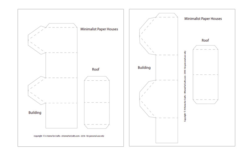 Minimalist paper houses cricut files