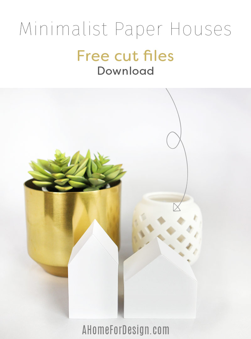 Minimalist paper houses cricut files