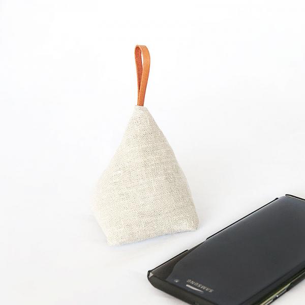 Fabric and leather cell phone stand - watch Youtube hands free